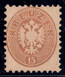 15 K braun, ungebr. Pracht mit dem übl. brüchigen Gummibild  ...