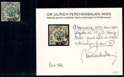 2 Kr blaugrün, zentr. rundgestpl. Luxus, gepr. u. Befund ...