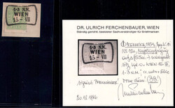 3 Kr grün m. Nagelkopfprägung a. Pracht-Bfstck. (re.u.Ecke vorne ...