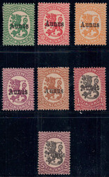 5 P-5 M Aunus-Aufdruck, ungebr. Luxus, 1 M sign. Guerin, 5 M o.Gummi  ...