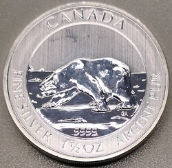Kanada: 8 Dollars Eisbär, 2013 - 1 1/2 Unze Silber  Automatically ...