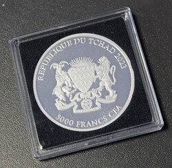 5000 Francs CFA "Red Panda", 2023 / 1 oz Silber, Motiv vergoldet i. ...