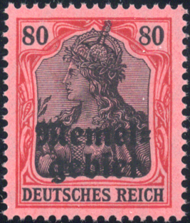 80 Pf Germania-Aufdruck, nicht ausgegebener Wert, postfr. Luxus m. ...