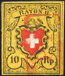 10 Rp Rayon II, T.16 A1-U, sogen. "Tabakfarbene", voll- bis ...