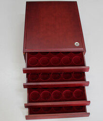 MAHAGONI-MÜNZBOXEN v. "Pro-Collect" (Leuchtturm-Äquvalent "Lignum") ...