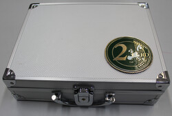 SAFE-ALU-MÜNZKOFFER 6 blaue Tableaus für 210 2-Euromünzen, ...