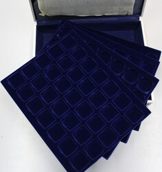 SAFE-ALU-MÜNZKOFFER 6 blaue Tableaus für 210 2-Euromünzen, ...