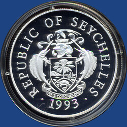 SEYCHELLEN: 25 Rupien / Olympia 1992, Silber gekapselt  Automatically ...