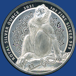 2 Pfund Berberaffe, 2021 / 1 Silberunze, min. berieben  Automatically ...