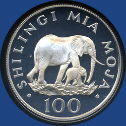 100 Shiling Bedrohte Tierwelt / Elefanten - Sterlingsilber in Kapsel