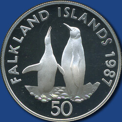 50 Pence Bedrohte Tierwelt / Königspinguin, 1987 - 28,28 g. ...