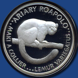 20 Ariary WWF / Lemur, 1988 - Sterlingsilber in KapselAutomatically ...