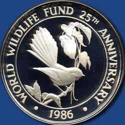 10 Tala WWF / Fächerschwanz, 1986 - 31,47 gr. Sterlingsilber in ...
