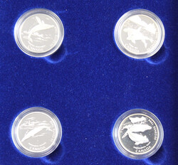 1998 Ocean Giants: 4x 50 Cents Wale, ca. 1,1 oz Silber in OVP