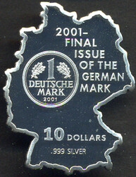 10 Dollar Abschiedsmark, 2001 / Silber 23,5 gr. fein  Automatically ...