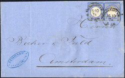 7 Kr gr. Schild waagr. Paar als MeF a. kpl. Faltbriefhülle v. Ffm. ...