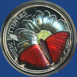 1000 Schilling 3D-Schmetterling "Cymothoe Hobarti" (Roter Gleiter), ...