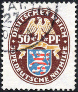 50+50 Pf Nothilfe´26, gutes liegendes Wz., rundgestpl. Luxus m. ...