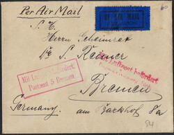 30 C König Georg V im senkr. Paar rücks. a. LuPo-Bf. m. rotem ...