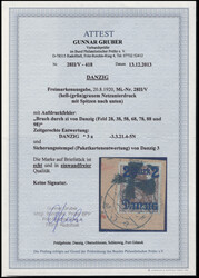 2 M a. 35 Pf Germania m. Aufdruckfehler "Bruch durch zi von Danzig" ...