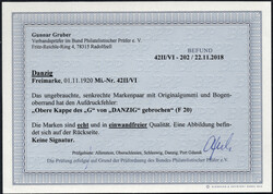 1 1/4 M a. 3 Pf Germania im senkr. OR-Paar m. Aufdruckfehler "G ...