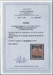 2 M a. 35 Pf Germania m. Aufdruckfehler "ZI gebrochen" m. Korkstpl., ...