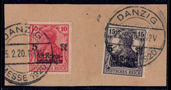 1919 Kriegsgeschädigte als Mitläufer, a. Luxus-Bfstck. je tiefst ...