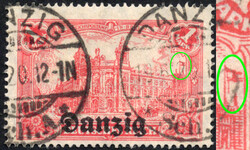 1 M rot m. Ur-PF "Fahnenschnur fehlt", rundgestpl. Luxus, tief gepr. ...