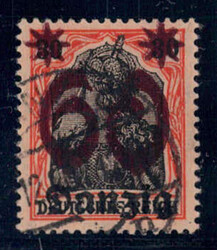 60 a. 30 Pf Germania, doppelter Aufdruck (1x schwächer), rundgestpl. ...