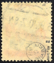 25 Pf Germania m. Aufdruckfehler "Aufdruckbalken ausgebrochen", zentr ...