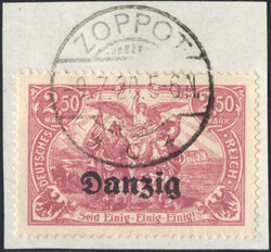 2,50 M rosakarmin, Luxus-Bfstck. "ZOPPOT *c*" m. einwandfreiem FA ...