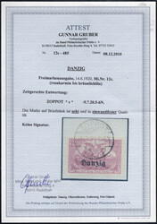 2,50 M rosakarmin, Luxus-Bfstck. "ZOPPOT *c*" m. einwandfreiem FA ...