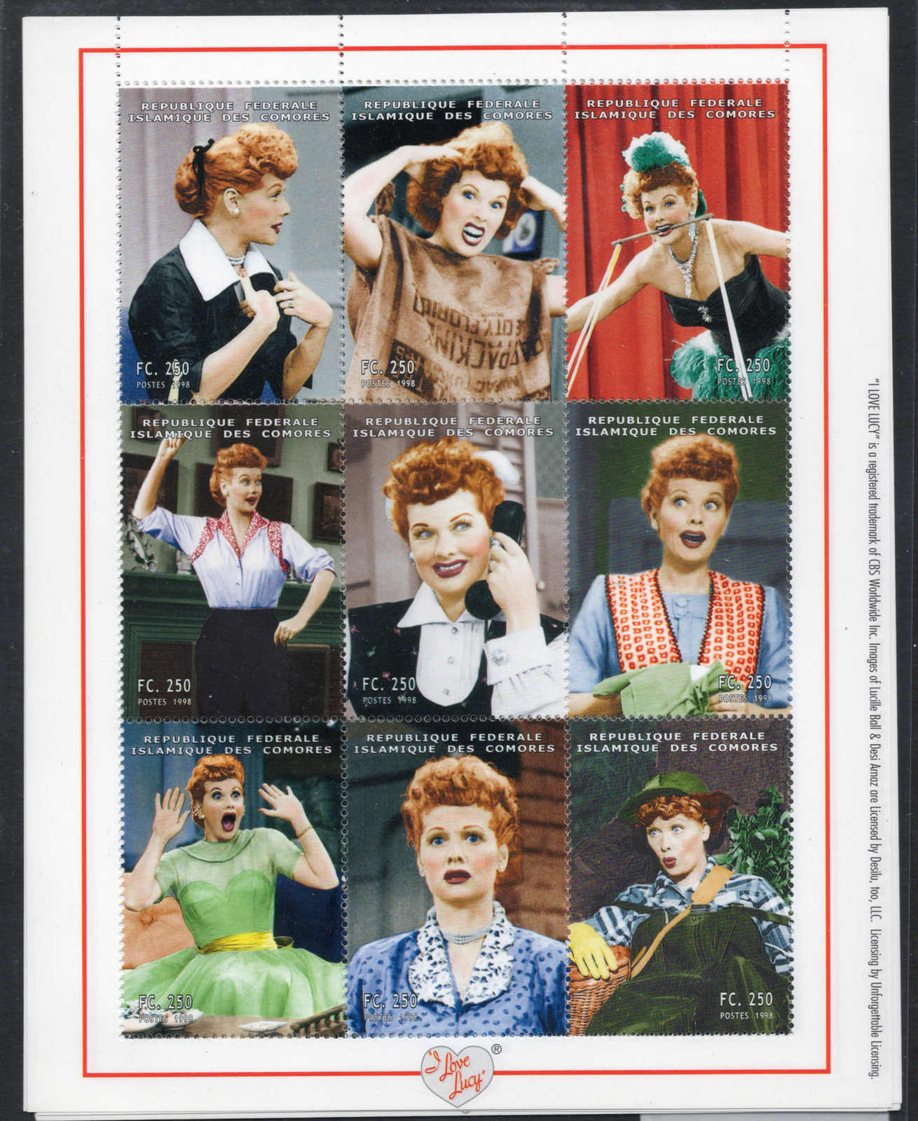 1999 I love Lucy-Klbg., 5x, postfr. LuxusAutomatically generated ...