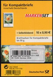 2008 Folienblatt Narzisse m. Messelabel, postfr. Luxus