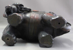 HEILIGE FIGUR AUF ELEFANT, reitend m. Kleinkind in Begleitung, ...