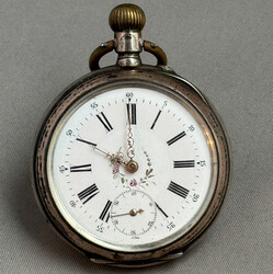 Taschenuhr "HELIOS" 800er Silber, weißes Ziffernblatt emailliert o. ...