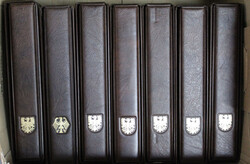 PHILSWISS BRIEFE ALBEN, 7 Stück, je Farbe braun m. Schuber, gesamt m ...