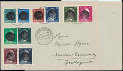 1945, 20 versch. Wte. auf 2 Sammlerbrf. Dresden-Loschwitz 5.6.45, je ...