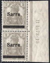 2 Pf gelbgrau im senkr. Paar, ungebr. Pracht m. FA Bernhard (07/2025) ...