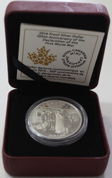 1 Dollar Elisabeth II "Gedenken 1. Weltkrieg", 2014 teilcoloriert, ...