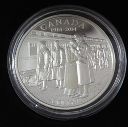 1 Dollar Elisabeth II "Gedenken 1. Weltkrieg", 2014 teilcoloriert, ...