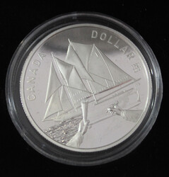 1 Dollar George V "Schiff Bluenose", 2021, OVP Etui/Zertifikat  ...