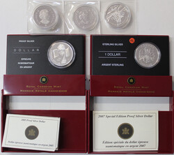 5x 1 Dollar Elisabeth II 2003-05 / 2007 & 08 gekapselt, 2 in ...