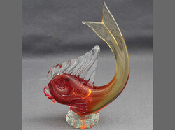 MURANO-GLASFISCH: rot m. Farbverlauf, breite 14, Höhe 21,5 cm, ...
