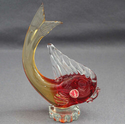 MURANO-GLASFISCH: rot m. Farbverlauf, breite 14, Höhe 21,5 cm, ...