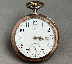OMEGA Taschenuhr 800er Silber, Gallone im Ring, weißes Ziffernblatt, ...