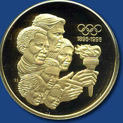 175 Dollar 100 Jahre Olympische Spiele, Fackelträger, 1992 - 1/2 oz ...