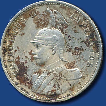 DOA: 1 Rupie Guilelmus II - Löwe vor Palme, 1901 / teils ...