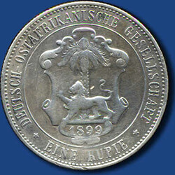 DOA: 1 Rupie Guilelmus II - Löwe vor Palme, 1899Automatically ...