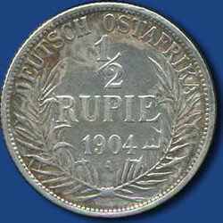 DOA: 1/2 Rupie Guilelmus II - Palmzweige 1904 A / PatinaAutomatically ...